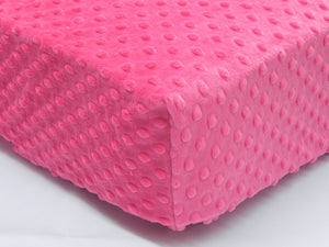 Crib Sheet - Hot Pink Minky Dot