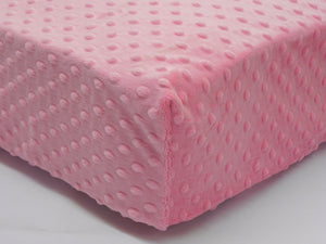 Crib Sheet - Medium Pink  Minky Dot