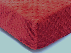 Crib Sheet -  Crimson Minky Dot
