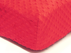 Crib Sheet - Red Minky Dot