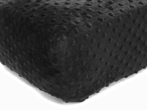 Crib Sheet - Black Minky Dot