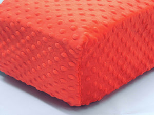 Crib Sheet - Cherry Coral Minky Dot