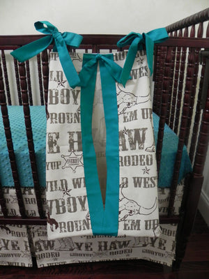 Diaper Stacker - Cowboy Rodeo with Teal