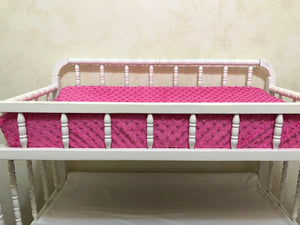 Changing Pad Cover - Hot Pink Minky Dot