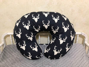 Navy and Gray Deer Baby Bedding Set Sutton- Navy Buck with Gray Crib Bedding, Baby Boy Bedding, Crib Rail Cover
