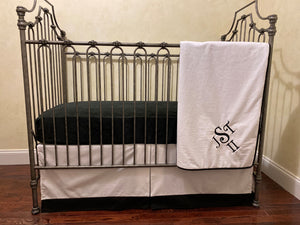 Black and White Gender Neutral Baby Crib Bedding, Baby Boy, Baby Girl Nursery Bedding