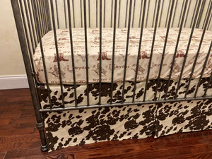 Cowboy Crib Bedding, Cow Hide Baby Bedding, Western Nursery Bedding, Personalized Crib Sheet