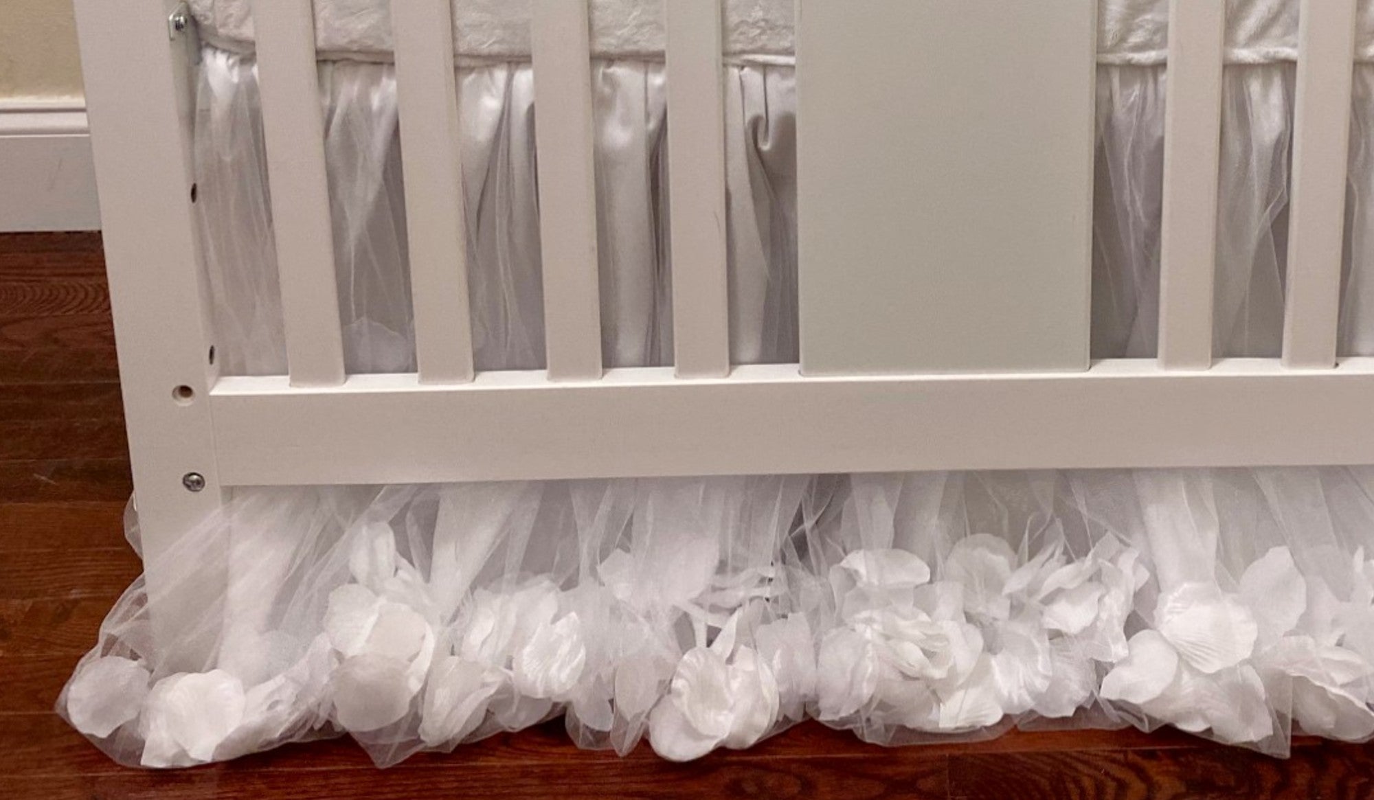 White Mini Crib Bedding Set Girl Baby Bedding, Princess Mini Crib Bedding