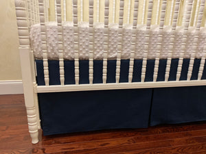 Navy with White Boy Baby Bedding Set, Boy Crib Bedding, Crib Rail Cover Set
