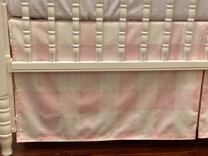 Pink Buffalo Plaid Girl Baby Bedding Set - Buffalo Plaid Crib Bedding , Girl Crib Bedding, Crib Rail Cover Set