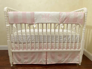 Pink Buffalo Plaid Girl Baby Bedding Set - Buffalo Plaid Crib Bedding , Girl Crib Bedding, Crib Rail Cover Set