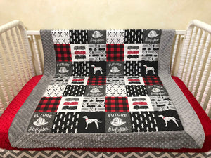 Baby Boy Firefighter Baby Blanket in Gray, Black, and Red
