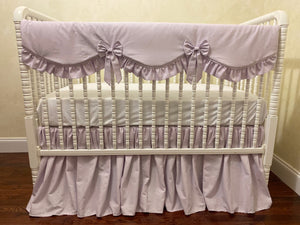 Lavender Linen Crib Bedding, Girl Baby Bedding, Girl Crib Bedding, Crib Rail Cover Set