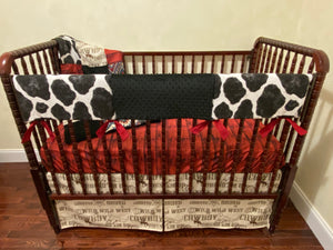 Cowboy Crib Bedding - Boy Baby Bedding, Western Nursery Bedding, Crib Rail Cover
