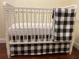 Black Buffalo Plaid Baby Bedding - Black Buffalo Check Crib Bedding Set