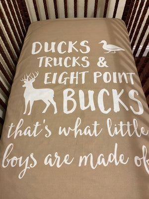 Ducks, Trucks, and Bucks Bedding Set, Boy Baby Bedding, Duck, Deer Crib Bedding