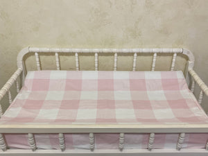 Pink Buffalo Plaid Girl Crib Bedding Set - Buffalo Plaid Baby Bedding , Girl Crib Bedding, Crib Rail Cover Set