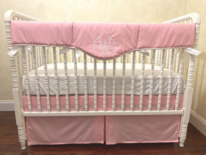 Pink Crib Bedding, Girl Baby Bedding, Crib Rail Cover Set