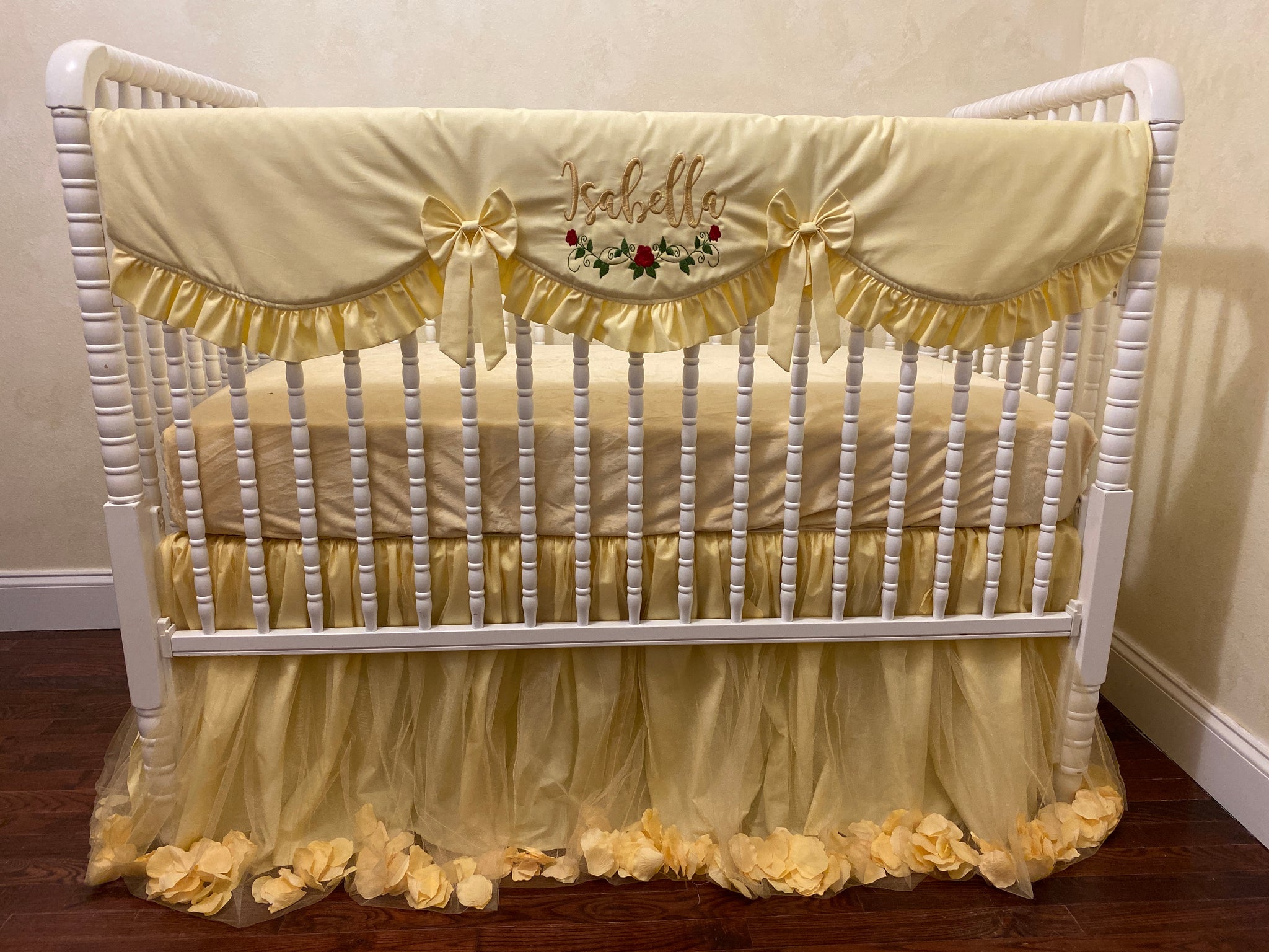 Yellow Baby Girl Crib Bedding, Yellow Baby Bedding, Princess Baby Bedding