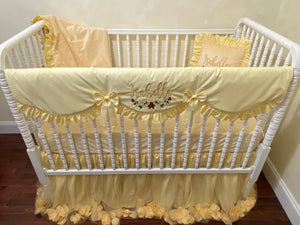 Yellow Baby Girl Crib Bedding, Yellow Baby Bedding, Princess Baby Bedding