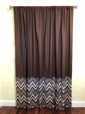 Brown with Western Chevron Curtain Panels