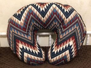 Western Chevron with Brown Minky Dot Nursing Pillow Cover