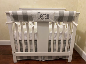 Gray Buffalo Plaid Mini Crib Bedding Set - Boy Mini Crib Bedding