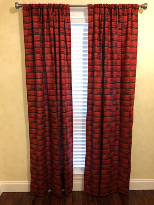 Red Barn Plank Curtain Panels, Western Nursery Curtains
