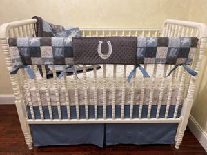 Cowboy Crib Bedding, Baby Boy Western Crib Bedding, Crib Rail Cover