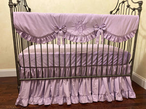 Lavender Girl Crib Bedding, Girl Baby Bedding, Crib Rail Cover