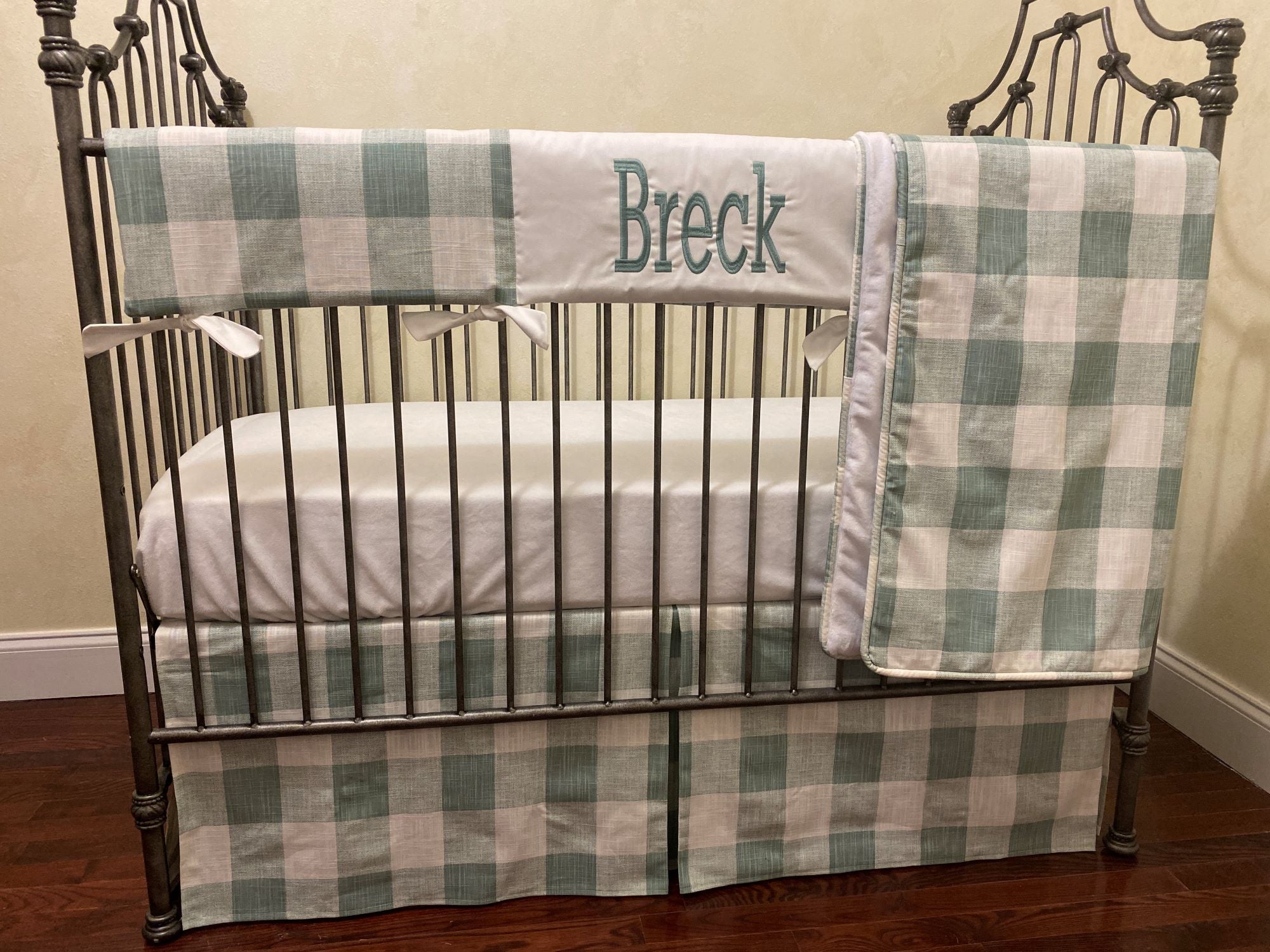 Sage Green Buffalo Plaid Baby Bedding, Gender Neutral Buffalo Plaid Cr - Just Baby Designs Sage Green Buffalo Plaid Baby Bedding, Gender Neutral Buffalo Plaid Cr - Just Baby Designs