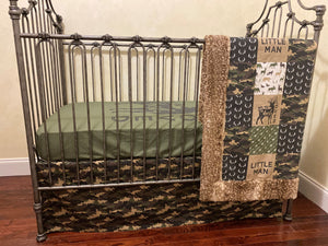 Baby Boy Woodland Crib Bedding Set, Deer Crib Bedding, Camo Crib Bedding