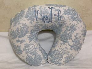 Blue Toile Nursing Pillow Cover