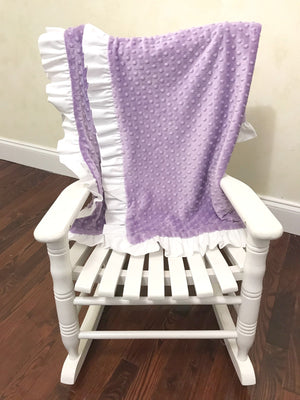 Lavender and White Girl Mini Crib Bedding Set - Girl Mini Crib Baby Bedding, Lavender Mini Crib Bedding