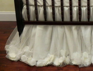 Girl Crib Bedding Set Giselle Ivory - Princess Baby Bedding, Ballerina Crib Bedding, Ivory Baby Bedding
