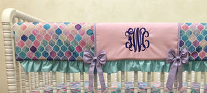 Baby Girl Mermaid Crib Bedding in Pink, Aqua, and Lavender