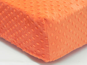 Crib Sheet -  Orange Minky Dot
