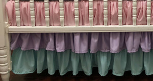 Baby Girl Mermaid Crib Bedding in Pink, Aqua, and Lavender